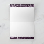 プラム紫色のグリッターのMazel Tovのお祝い カード (内部)