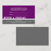 プラム紫色の灰色のシンプルは友人カードを参照します 紹介カード (正面/裏面)
