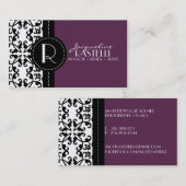 プラム紫色の財産のダマスク織のお母さんのテレホンカード/ コーリングカード (正面/裏面)