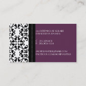 プラム紫色の財産のダマスク織のお母さんのテレホンカード/ コーリングカード (裏面)