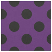 プラム紫色の黒い水玉模様 ファブリック (クローズアップ)