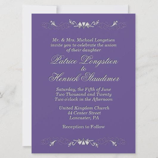 プラム結婚の 招待状 (正面)