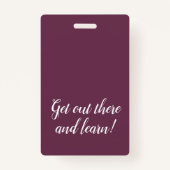 プラム縦型ストライプホームスクール学生IDバッジ バッジ (裏面)