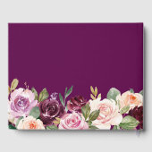 プラム薄紫パープルフローラバラ結婚金ゴールド ゲストブック (裏面)