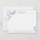 プラム蝶取引状 ノートカード (正面)