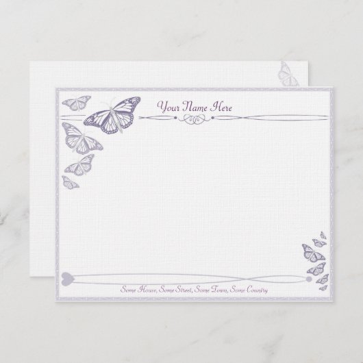 プラム蝶取引状 ノートカード (正面/裏面)