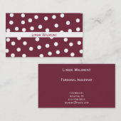 プラム赤い水玉模様の名刺 名刺 (正面/裏面)