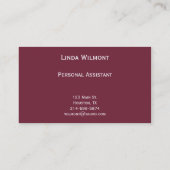 プラム赤い水玉模様の名刺 名刺 (裏面)