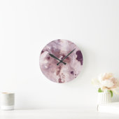 プラム赤面インクマーブルグラム#1 #wall #decor #art ラウンド壁時計 (ホーム)