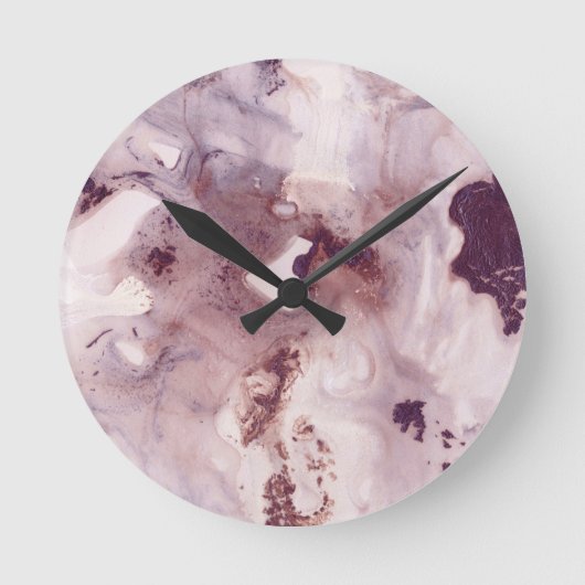 プラム赤面インクマーブルグラム#1 #wall #decor #art ラウンド壁時計 (正面)