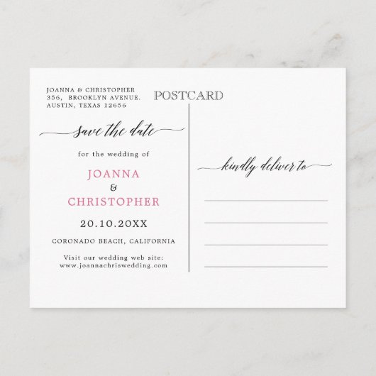 プラム赤面ピンクフローラカレンダー日付を保存 案内ポストカード (裏面)