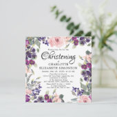 プラム赤面フローラスクエア《キリスト教》洗礼式や命名式招待状 招待状 (スタンド正面)