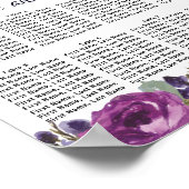 プラム赤面フローラ結婚8テーブル座席表 ポスター (角)