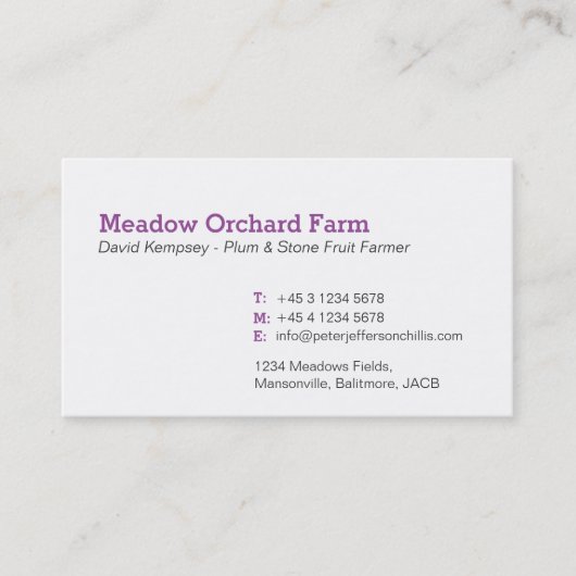 プラム農家/生産者の名刺 名刺 (正面)