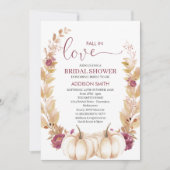 プラム金ゴールドパンプキン秋インラブブライダルシャワー 招待状 (正面)