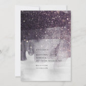 プラム&きらめくシルバーカーテンコール結婚ズ 招待状 (裏面)