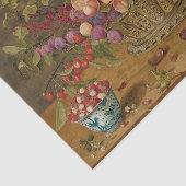 プラム、アプリコット、さくらんぼ、カゴの中のスグリ 薄葉紙 (詳細)