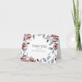 プラム ウォーターカラー 花 モチーフ 結婚式 御礼カード サンキューカード