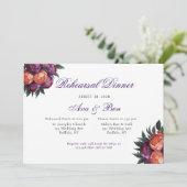 プラム&オレンジ牡丹シルバーリハーサルディナー 招待状 (スタンド正面)