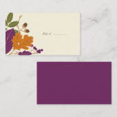 プラム&カボチャ秋の結婚式ゲストテーブルカード プレイスカード (正面/裏面)