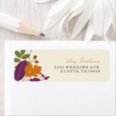 プラム&カボチャ秋リース差出人住所ラベル ラベル (インサイチュ)