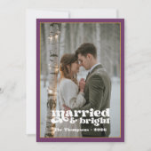 プラム＆ゴールドの新婚夫婦のクリスマス シーズンカード (正面)