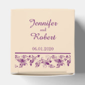 プラム・シャンパンスクロール結婚式の引き出物箱 フェイバーボックス (上部)