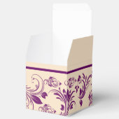 プラム・シャンパンスクロール結婚式の引き出物箱 フェイバーボックス (オープン)