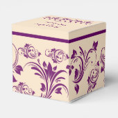 プラム・シャンパンスクロール結婚式の引き出物箱 フェイバーボックス (裏面サイド)