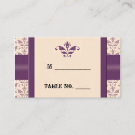 プラム&シャンパンダマスクウェディング座席表 プレイスカード