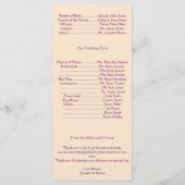 プラム&シャンパンフローラスクロール結婚式 プログラム (裏面)