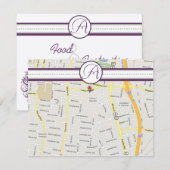 プラム スワール ツリー 受付方向カード 招待状 (正面/裏面)