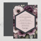プラム ソンバー アネモネ ウェディング 招待状 (正面/裏面)