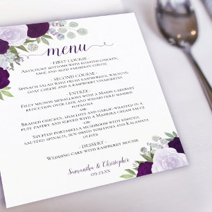 プラム&ダスティパープルバラ予算結婚のメニュー