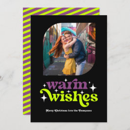 プラム＆チャートリュース モダン レトロ クリスマス フォト