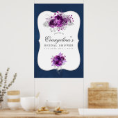 プラム&ネイビーフローラブライダルシャワーへようこそ ポスター (キッチン)