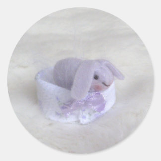 プラム・バニー・ステッカー ラウンドシール