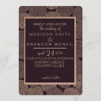 プラム&バラ金ゴールドフローラ結婚式招待状 招待状