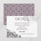 プラム バロック シャンデリア ウェディング 詳細 エンクロージャーカード (正面/裏面)