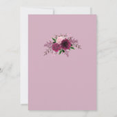 プラム バーガンディー ブラッシュ ピンク フローラルエンゲージメント パーティー I 招待状 (裏面)