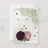 プラム＆ピンクの花 緑の植物 サンキューカード (裏面)