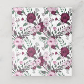 プラム&ピンク淡い色のローズブーケ プレイスカード (内部開封)