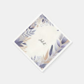 プラム フォール サマー ラベンダー セージ ブライダル シャワー スタンダードカクテルナプキン (角)