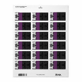 プラム&ブラックのまわりにダマスクの住所 ラベル (フルシート)