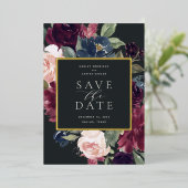 プラム・ブロッサム・フォイルSave the Date Card 箔招待状 (立ち正面)