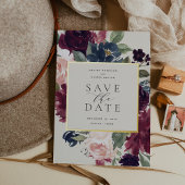 プラム・ブロッサム・フォイルSave the Date Card 箔招待状