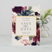 プラム・ブロッサム・フォイルSave the Date Card 箔招待状 (立ち正面)