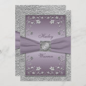 プラム、ペーターフローラモノグラムのウェディング招待2 招待状 (正面/裏面)