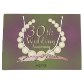 プラム·結婚モス·レグに30周年記念真珠 ラージペーパーバッグ (正面)