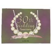 プラム·結婚モス·レグに30周年記念真珠 ラージペーパーバッグ (裏面)